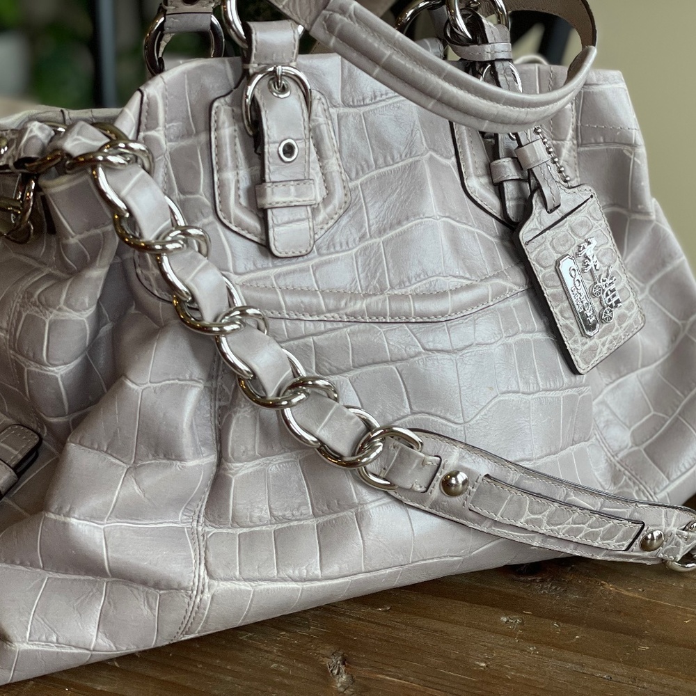 COACH  Croc Shoulder Purse
